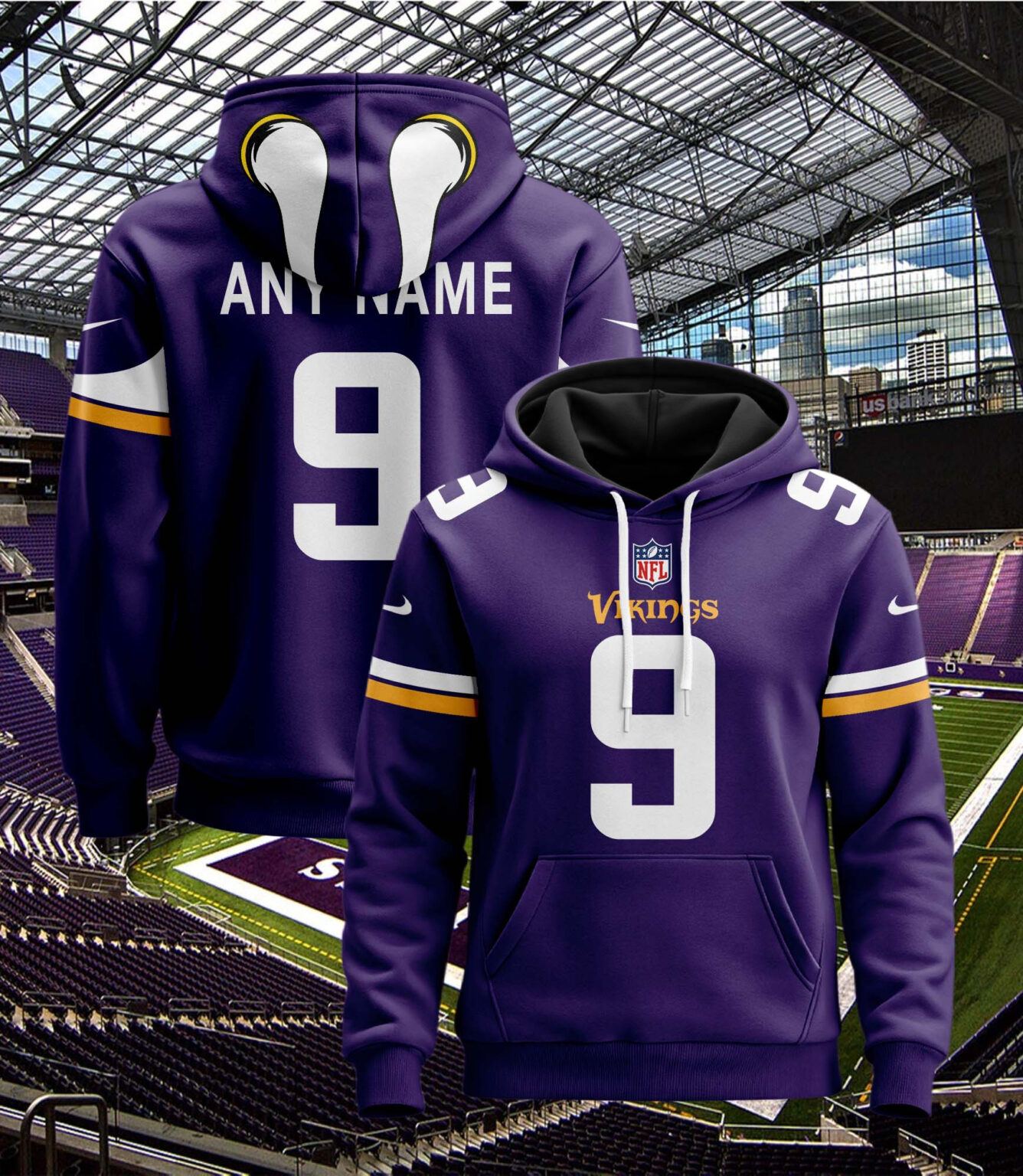 Minnesota Vikings Hoodie Style Jersey Custom Name And Number Tehody Store