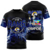 Los Angeles Rams Super Bowl LX Champions Style 3D T-Shirt