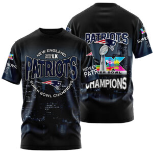New England Patriots Super Bowl LX Champions Style 3D T-Shirt