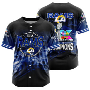 Los Angeles Rams Super Bowl LX Champions Style Baseball Jersey