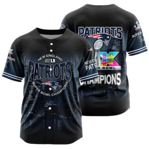 New England Patriots Super Bowl LX Champions Style Baseball Jersey