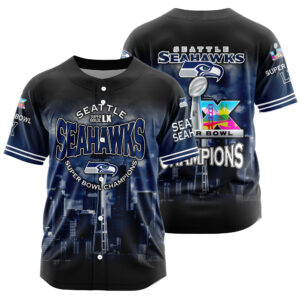 Seattle Seahawks Super Bowl LX Champions Style Baseball Jersey
