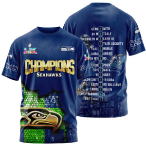 Seattle Seahawks Super Bowl LX Champions Style 3D T-Shirt