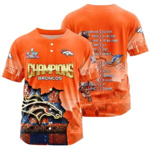 Denver Broncos Super Bowl LX Champions Style Baseball Jersey