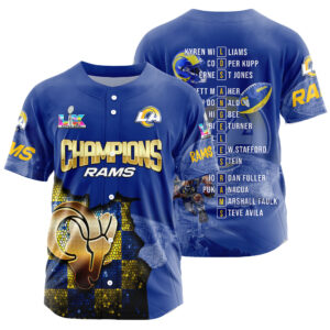 Los Angeles Rams Super Bowl LX Champions Style Baseball Jersey