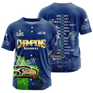 Seattle Seahawks Super Bowl LX Champions Style Baseball Jersey