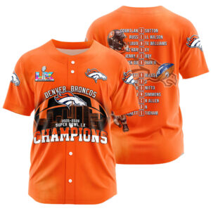 Denver Broncos Super Bowl LX Champions Style Baseball Jersey