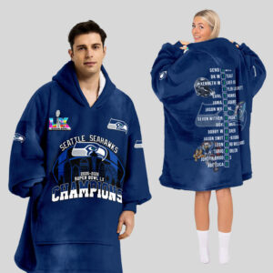 Seattle Seahawks Super Bowl LX Champions Style Blanket Hoodie