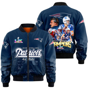 New England Patriots Super Bowl LX Champions Style Bomber Jacket