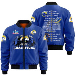 Los Angeles Rams Super Bowl LX Champions Style Bomber Jacket