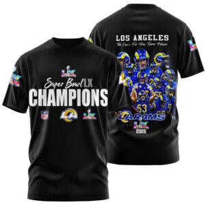Los Angeles Rams Super Bowl LX Champions Style 3D T-Shirt