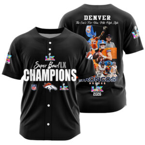 Denver Broncos Super Bowl LX Champions Style Baseball Jersey