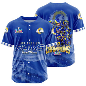 Los Angeles Rams Super Bowl LX Champions Style Baseball Jersey