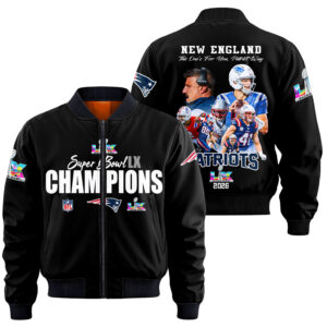New England Patriots Super Bowl LX Champions Style Bomber Jacket
