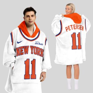 New York Knicks Blanket Hoodie Custom Name And Number