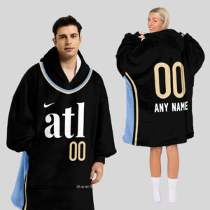 Atlanta Hawks Blanket Hoodie Custom Name And Number