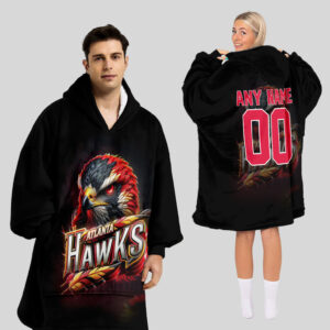Atlanta Hawks Blanket Hoodie Custom Name And Number