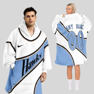Atlanta Hawks Blanket Hoodie Custom Name And Number