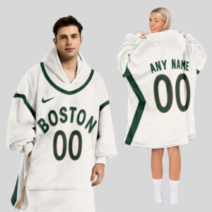 Boston Celtics Blanket Hoodie Custom Name And Number