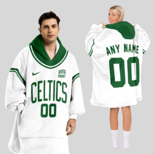 Boston Celtics Blanket Hoodie Custom Name And Number