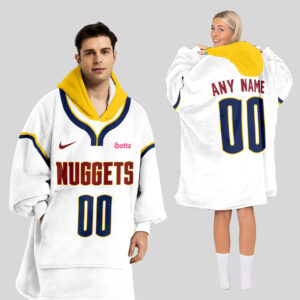 Denver Nuggets Blanket Hoodie Custom Name And Number