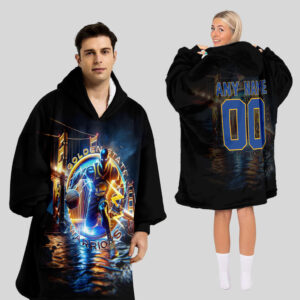 Golden State Warriors Blanket Hoodie Custom Name And Number