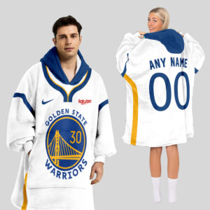 Golden State Warriors Blanket Hoodie Custom Name And Number