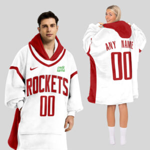 Houston Rockets Blanket Hoodie Custom Name And Number