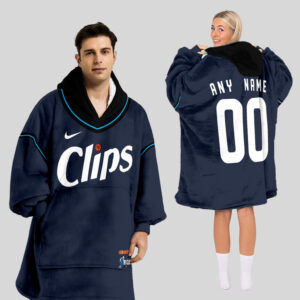 Los Angeles Clippers Blanket Hoodie Custom Name And Number