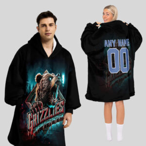 Memphis Grizzlies Blanket Hoodie Custom Name And Number