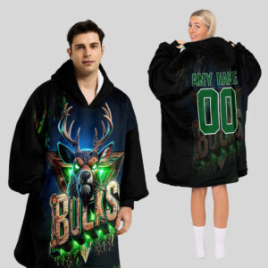 Milwaukee Bucks Blanket Hoodie Custom Name And Number
