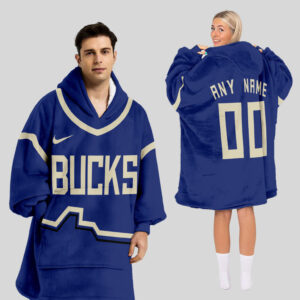 Milwaukee Bucks Blanket Hoodie Custom Name And Number