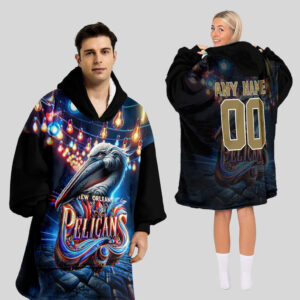 New Orleans Pelicans Blanket Hoodie Custom Name And Number