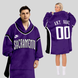 Sacramento Kings Blanket Hoodie Custom Name And Number