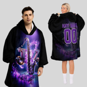 Utah Jazz Blanket Hoodie Custom Name And Number