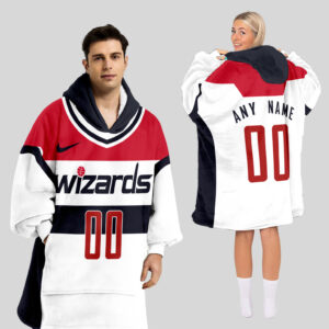 Washington Wizards Blanket Hoodie Custom Name And Number