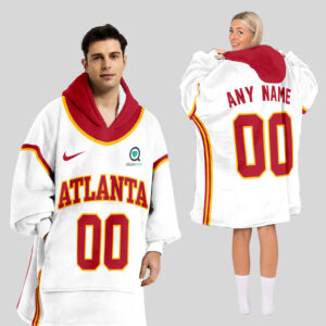 Atlanta Hawks Blanket Hoodie Custom Name And Number
