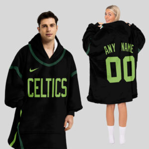 Boston Celtics Blanket Hoodie Custom Name And Number