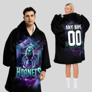 Charlotte Hornets Blanket Hoodie Custom Name And Number