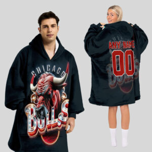 Chicago Bulls Blanket Hoodie Custom Name And Number
