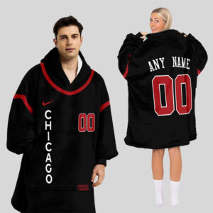 Chicago Bulls Blanket Hoodie Custom Name And Number