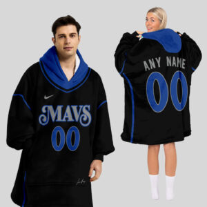Dallas Mavericks Blanket Hoodie Custom Name And Number