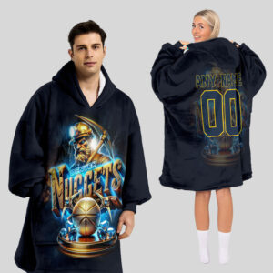 Denver Nuggets Blanket Hoodie Custom Name And Number