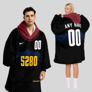 Denver Nuggets Blanket Hoodie Custom Name And Number