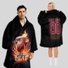 Miami Heat Blanket Hoodie Custom Name And Number