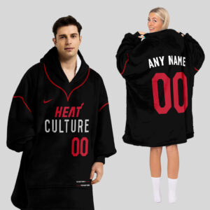 Miami Heat Blanket Hoodie Custom Name And Number