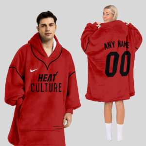 Miami Heat Blanket Hoodie Custom Name And Number