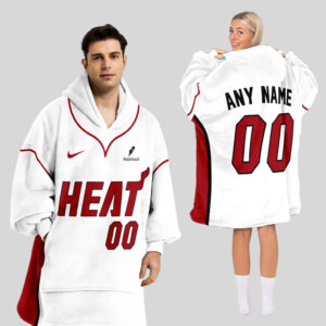 Miami Heat Blanket Hoodie Custom Name And Number