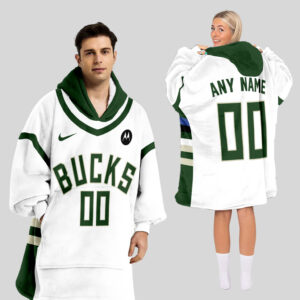 Milwaukee Bucks Blanket Hoodie Custom Name And Number