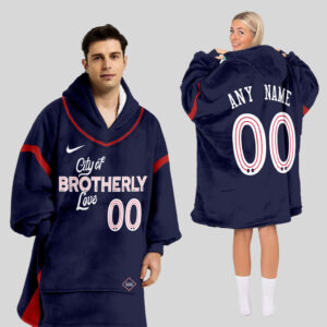 Philadelphia 76ers Blanket Hoodie Custom Name And Number